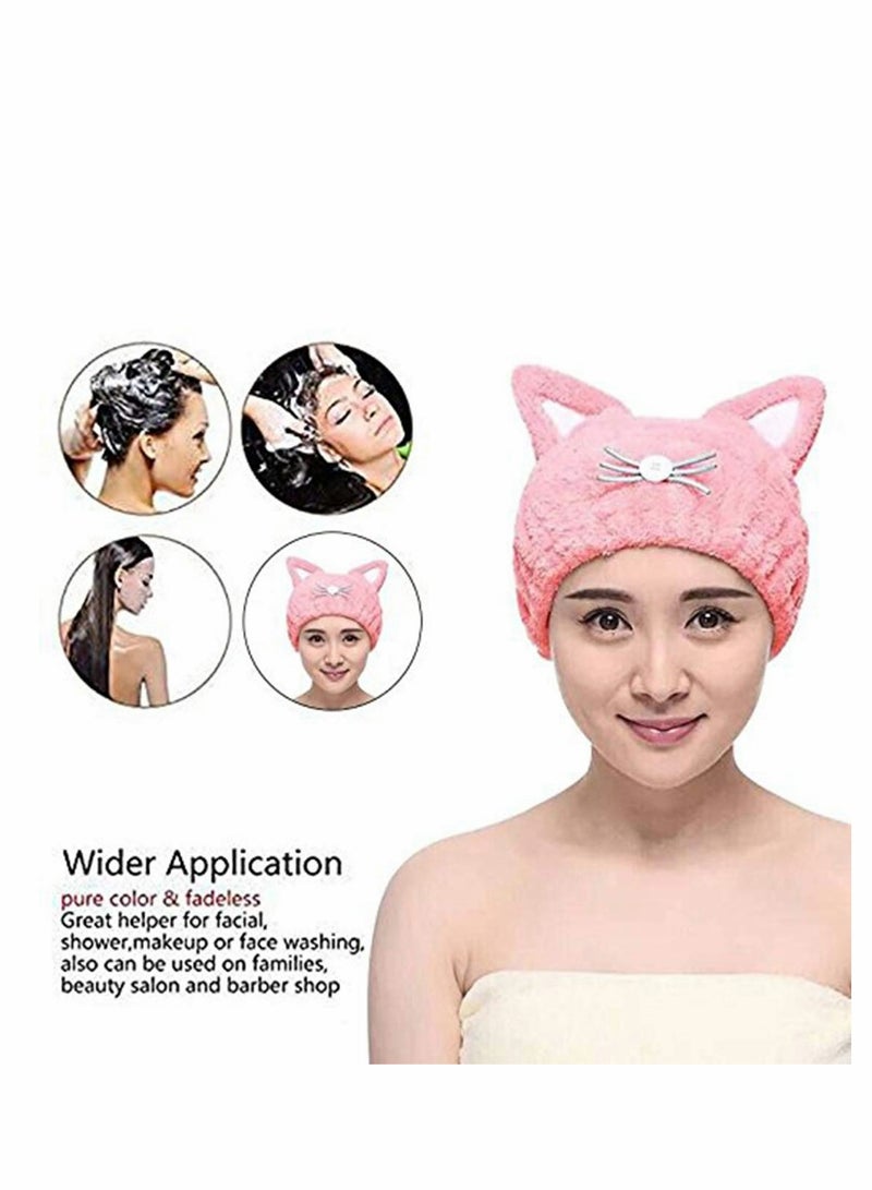 SOLARAE 2 Pcs Microfiber Bath Towel Kids hair towel Hat Hair Original Hair Towel Ultra Absorbent Fast Drying Microfiber Towel - Image 5