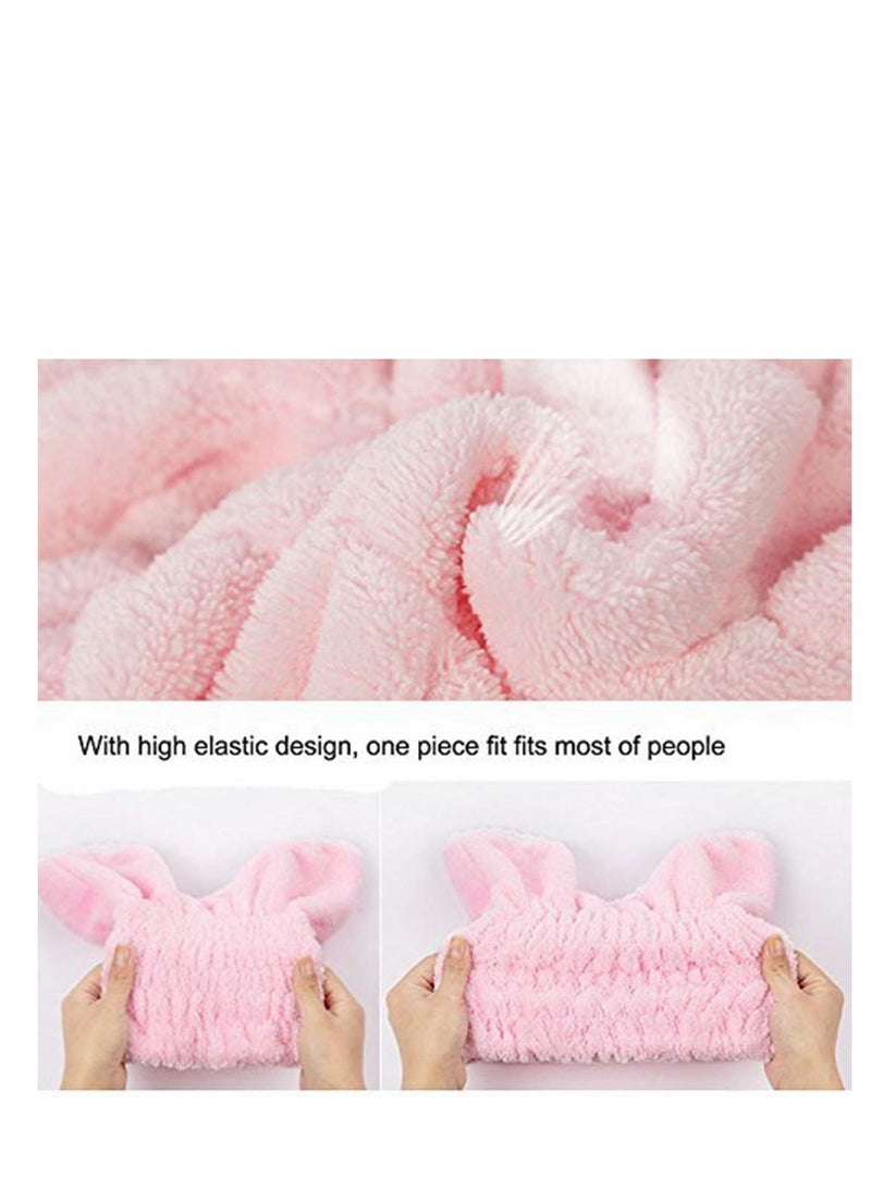 SOLARAE 2 Pcs Microfiber Bath Towel Kids hair towel Hat Hair Original Hair Towel Ultra Absorbent Fast Drying Microfiber Towel - Image 2