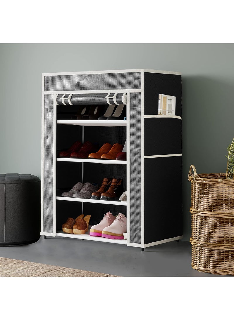 Whitecloud TRANSFORMING HOMES Whitecloud TRANSFORMING HOMES Shoe Cabinet Rack Light Weight Foldable Shelves Storage Organizer for Home Grey 4 Layer  - Image 3