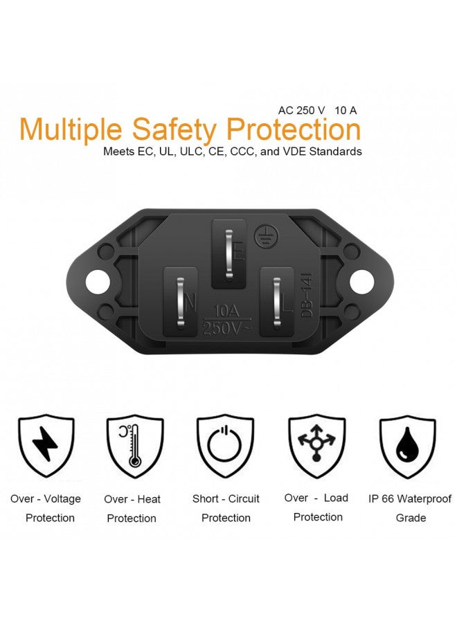 MXR 10 Pack AC 250V 10A IEC 320 C14 Panel Mount Plug Adapter Power Connector Socket Black Screw Mount 3 Pins Inlet Power Plug Socket by MXR - Image 3