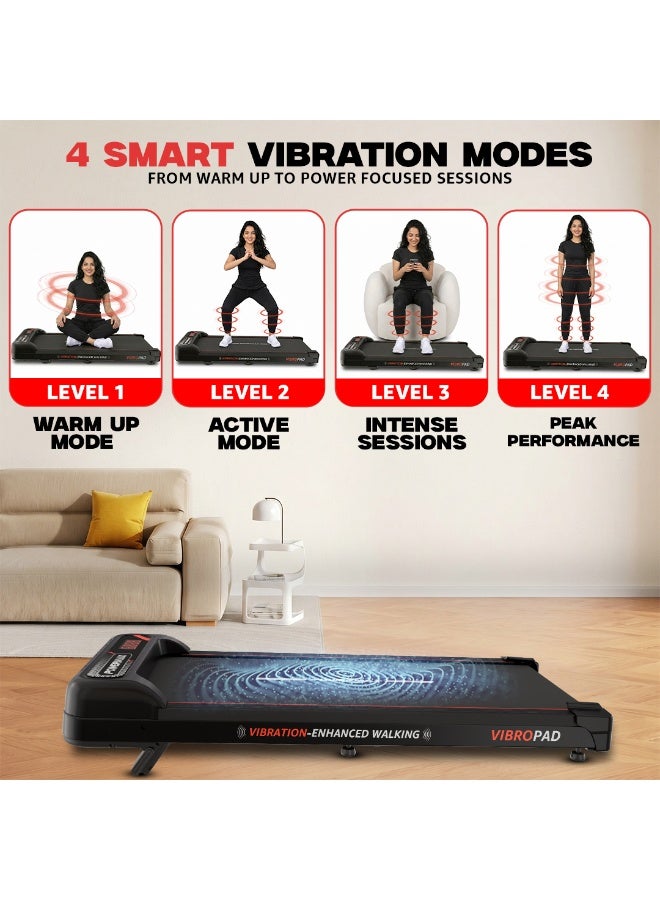 PowerMax Fitness VibroPad 3.5 HP BLDC Motorized 4 in 1 Vibration Walking Pad Treadmill for Home Use | 8% Manual Incline With Remote Control |Top Speed 6kh/h | LED Display | Running Surface 900x385mm - Image 3