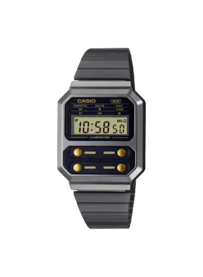 CASIO Men's Stainless Steel Digital Watch A100WEGG-1A2DF - 32.7 mm