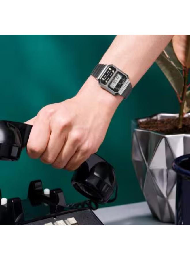 CASIO Men's Stainless Steel Digital Watch A100WEGG-1A2DF - 32.7 mm - Image 2