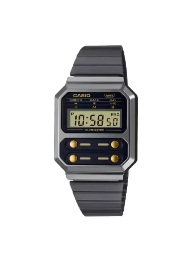 CASIO Men's Stainless Steel Digital Watch A100WEGG-1A2DF - 32.7 mm