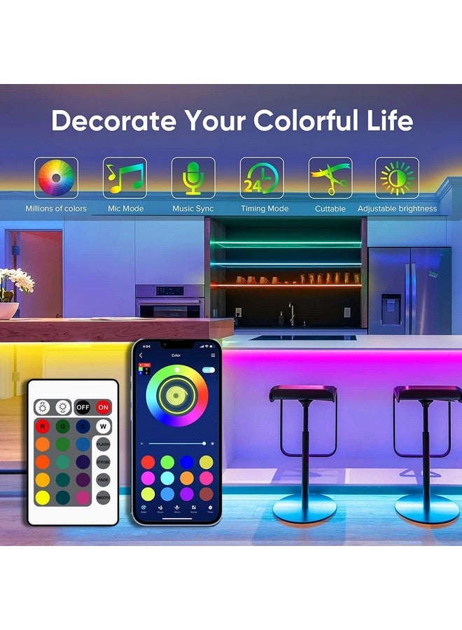 الجستو شريط إضاءة LED USB 5 فولت من Gesto - إضاءة خلفية متعددة الألوان RGB لمزامنة الموسيقى للتلفزيون والكمبيوتر المحمول وغرفة الألعاب | إضاءة خلفية للتلفزيون مع تطبيق Bluetooth والتحكم عن بعد (3 أمتار لأجهزة التلفزيون مقاس 40-49 بوصة) - Image 2