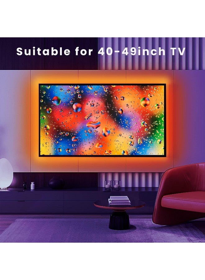 الجستو شريط إضاءة LED USB 5 فولت من Gesto - إضاءة خلفية متعددة الألوان RGB لمزامنة الموسيقى للتلفزيون والكمبيوتر المحمول وغرفة الألعاب | إضاءة خلفية للتلفزيون مع تطبيق Bluetooth والتحكم عن بعد (3 أمتار لأجهزة التلفزيون مقاس 40-49 بوصة) - Image 3