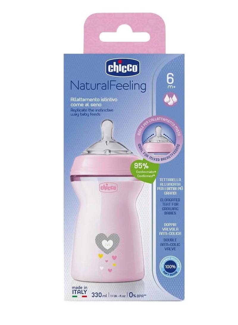 Chicco Natural Feeding Anti-colic Bottle with Medium Flow, 6 Months, 330 ml - Image 3
