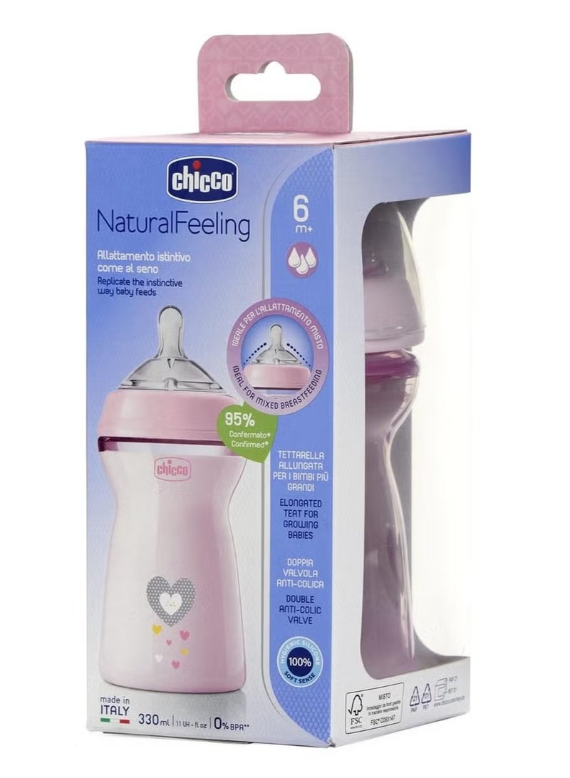 Chicco Natural Feeding Anti-colic Bottle with Medium Flow, 6 Months, 330 ml - Image 5