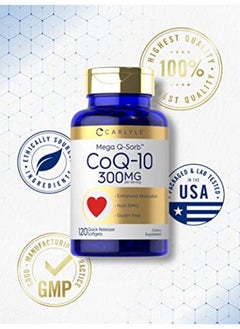 CARLYLE Coq10 300Mg | 120 Softgels | Mega Qsorb Coenzyme Q10 | With Black Pepper Extract | Nongmo Gluten Free | By  - Image 5