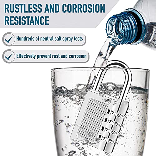 PUTHAK UNEQUETREND PUTHAK Combination Resettable Padlock - 4 Digit Combination Lock for Gym, Sports, School, Employee Locker, Outdoor, Fence, Hasp and Storage (1P, Silver) - Image 2