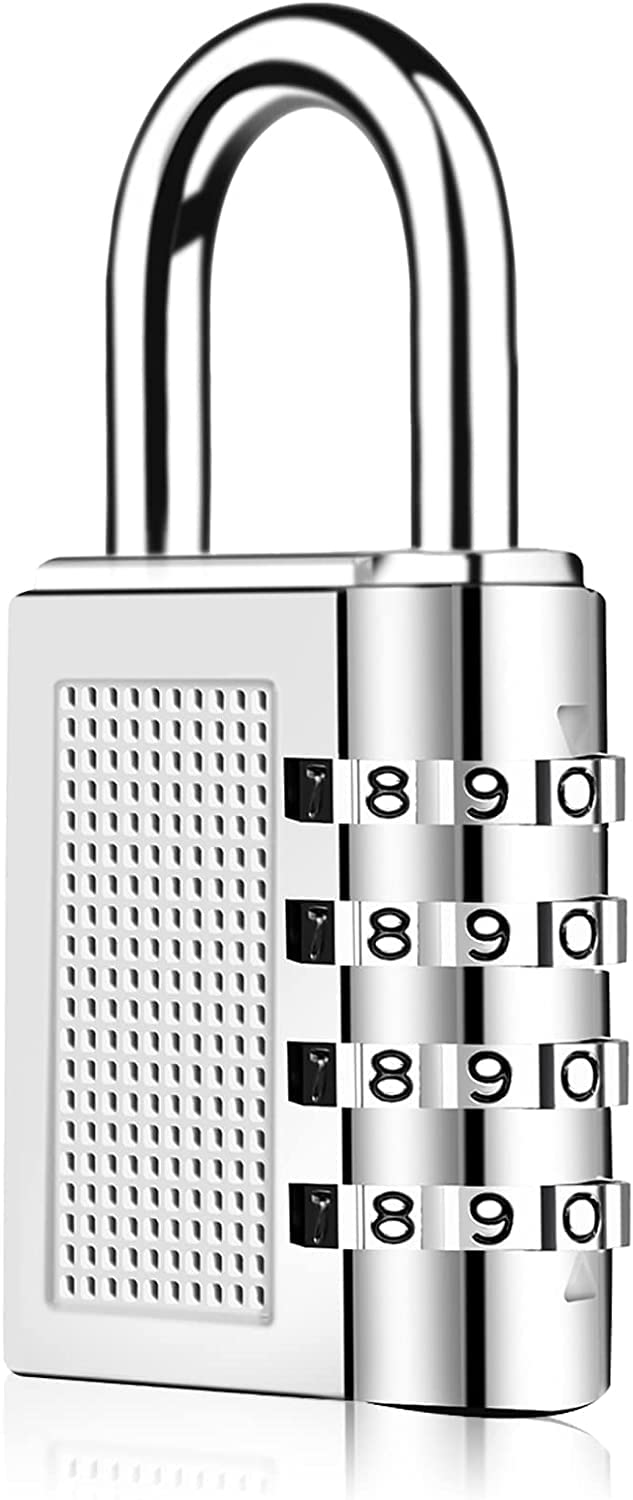 PUTHAK UNEQUETREND PUTHAK Combination Resettable Padlock - 4 Digit Combination Lock for Gym, Sports, School, Employee Locker, Outdoor, Fence, Hasp and Storage (1P, Silver) - Image 1