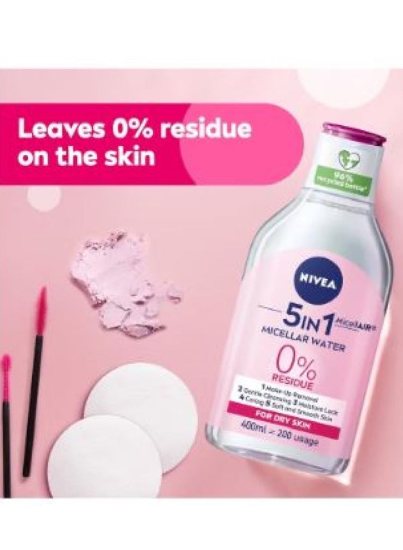 Nivea Face Micellar Water Makeup Remover Dry & Sensitive Skin 400ml - Image 2