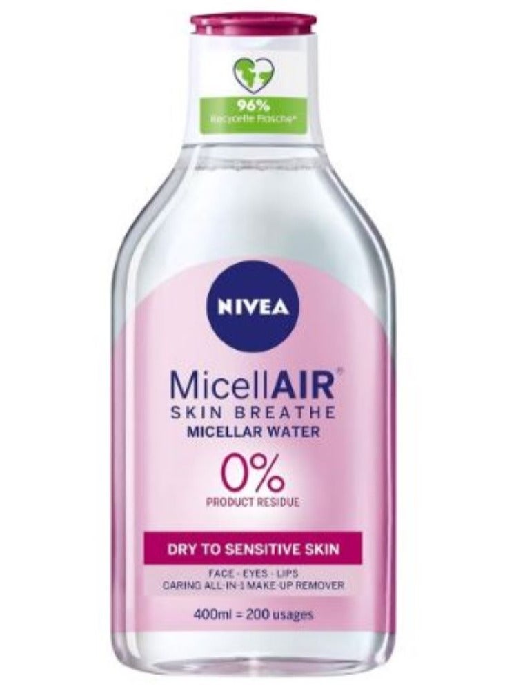 Nivea Face Micellar Water Makeup Remover Dry & Sensitive Skin 400ml - Image 1