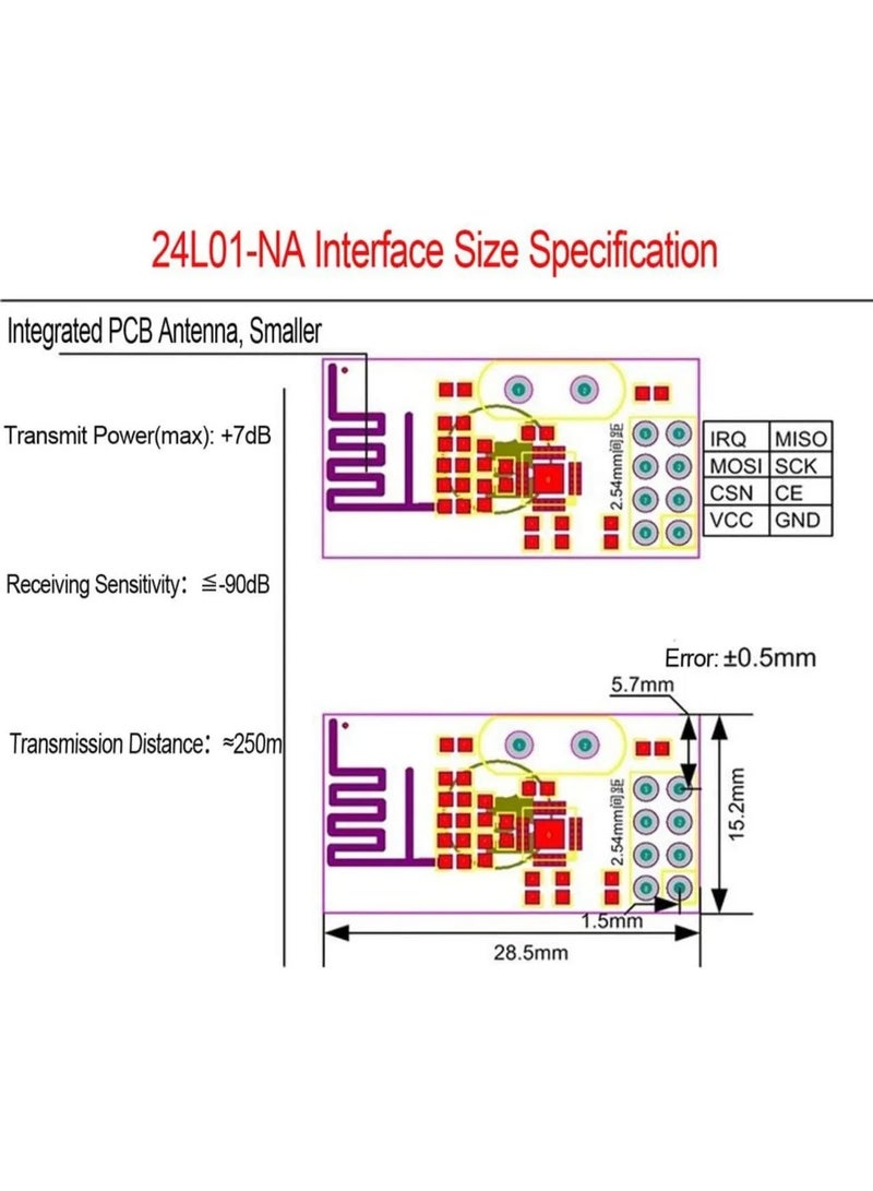 4pcs NRF24L01 2.4G Transceiver Module - Image 3