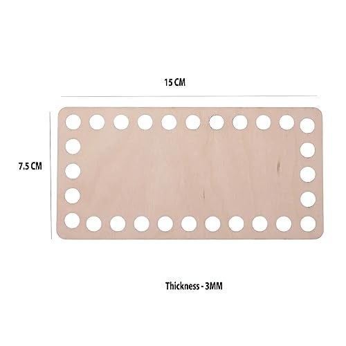 Cliths Pack of 3 MDF Wooden Basket Bottom Rectangle Shape 15x7.5CM Wood Base Bag Bottom Blank Crochet Basket Base Pad for DIY Knitting (3mm Thick MDF) - Image 3