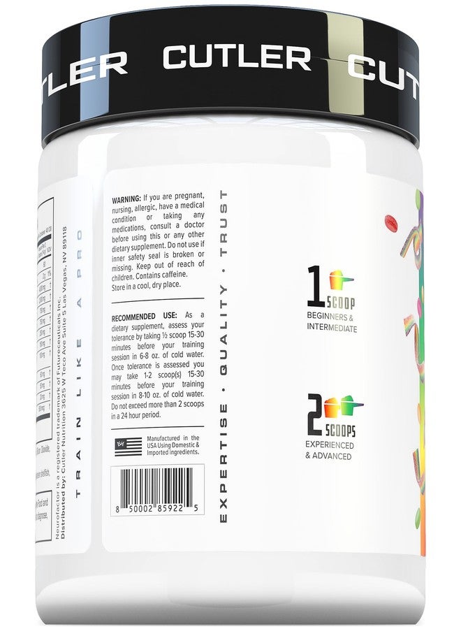 Cutler Nutrition Prevail Pre Workout Powder with Nootropics: Pre-Workout Drink for Men and Women, Cutting Edge Energy and Focus Supplement with L Citrulline, Alpha GPC, L Tyrosine | Sour Rainbow Candy, 40 Scoops - Image 3