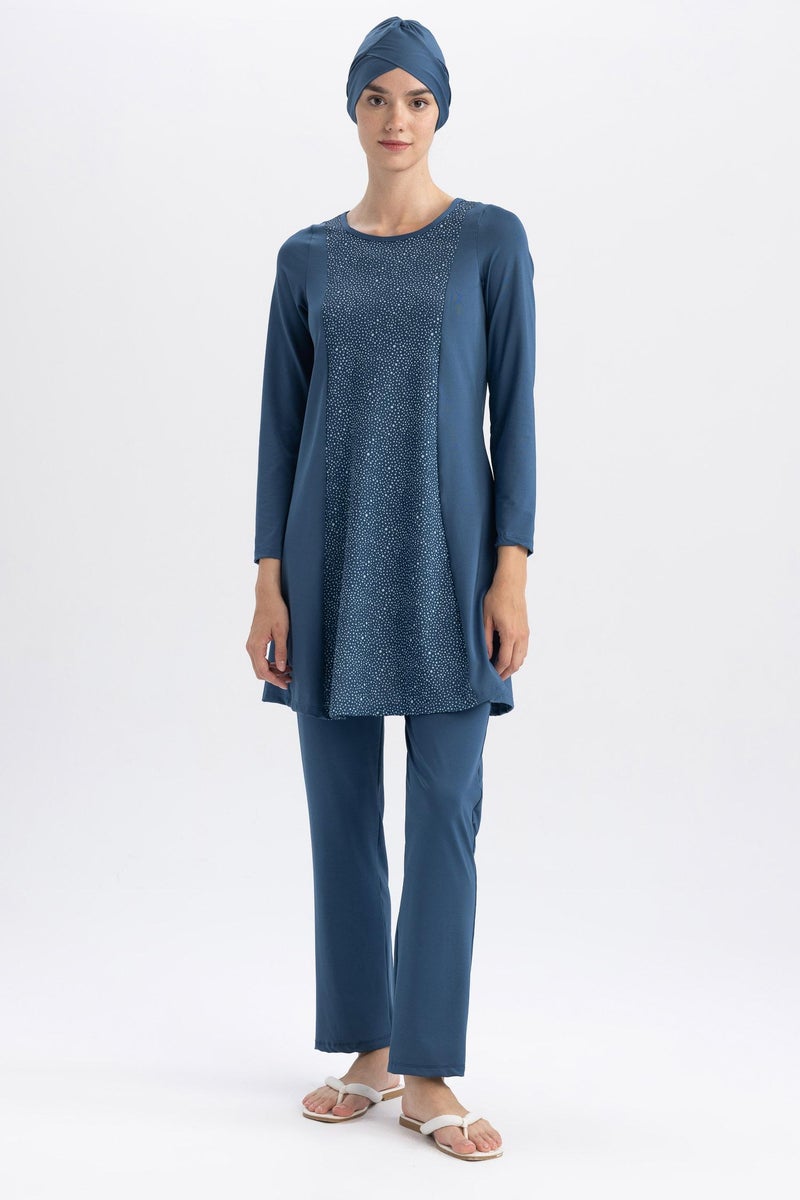 DeFacto Blue Woman Regular Fit 3 piece Burkini Casual - Image 4