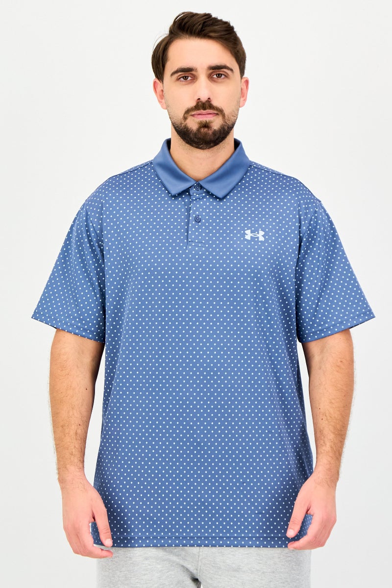 UNDER ARMOUR قميص بولو بأكمام قصيرة للرجال بتصميم فضفاض، متعدد الألوان - Image 1