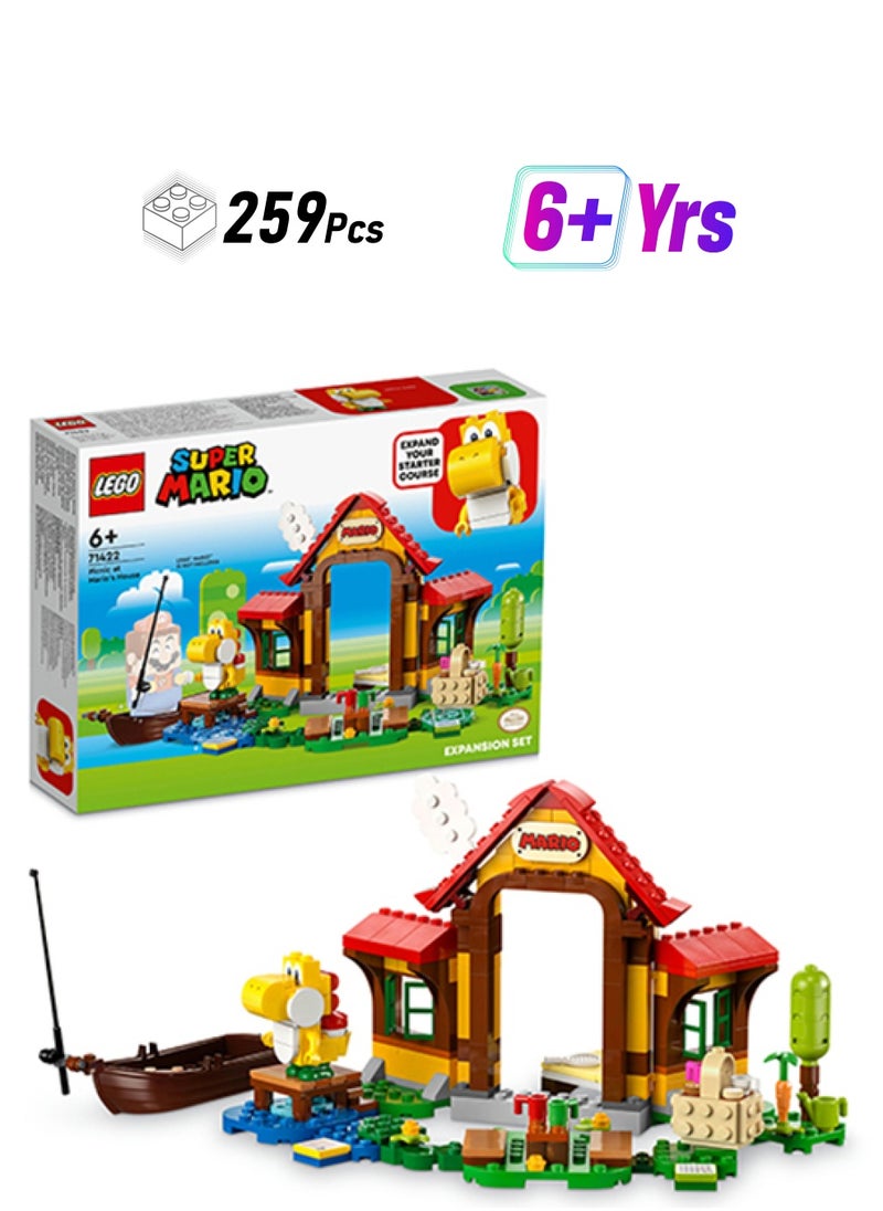LEGO Super Mario: Picnic At Mario’S House Expansion Set 71422 Building Toy Set; Collectible Playset Featuring A Yellow Yoshi Figure; Gift Idea For Kids Aged 6 And Over (259 Pieces)  - Image 1