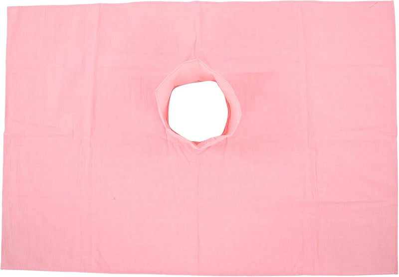 غطاء طاولة تدليك واقي، 70 × 100 سم، غطاء طاولة تدليك قطني مع فتحة للوجه، غطاء طاولة تدليك، غطاء سرير تدليك، ملاءة سرير تدليك لصالون التجميل (وردي) - Image 4