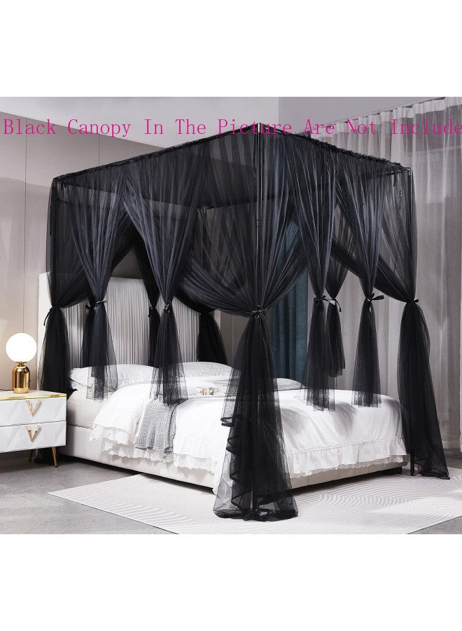 Mengersi Mengersi Canopy Bed Frame Queen Size,Bed Canopy Frame Post Bed Poles,Canopy Bed Curtains Frame Bracket Fit for Metal Bed Wood Bed Bedroom Decor,Black  - Image 2