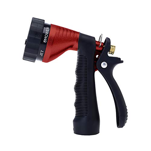 GREEN MOUNT Water Hose Nozzle Spray Nozzle, Metal Garden Hose Nozzle with Adjustable Spray Patterns, Perfect for Watering Plants, Washing Cars and Showering Dogs & Pets - Image 1