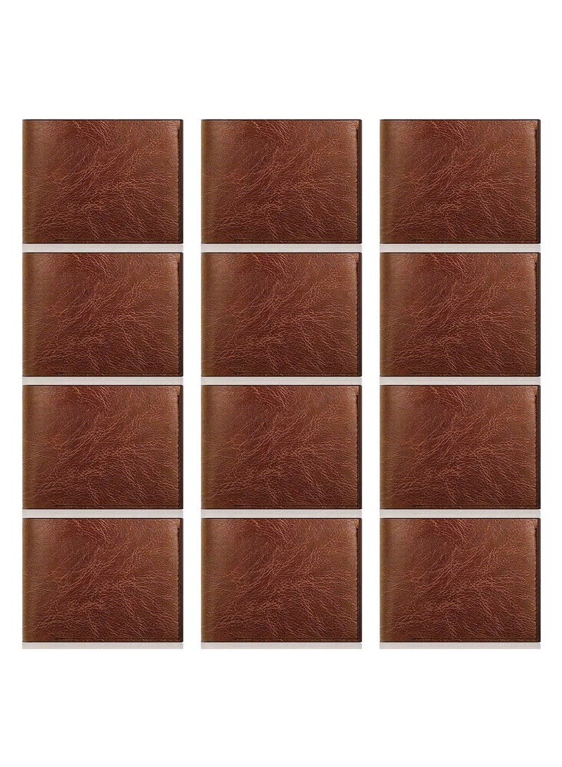 KASTWAVE Men's PU Leather Wallet, Slim Bifold Wallet Set, with ID Windows and 6 Card Slots, Gifts for Husband Son Grandpa Boyfriend, 12 Pcs (Brown) - Image 1