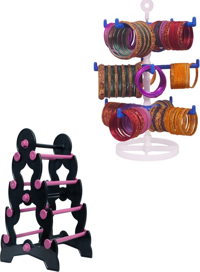 RSV Plastic Bangle Display Holder/Bangle Display Stand/Bangle Storage Organizer for Women (Pink and Blue) - Image 1