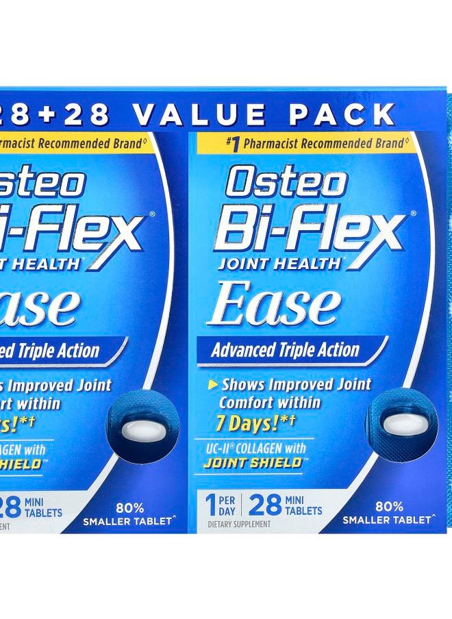 Osteo Bi-Flex Joint Health Ease Advanced Triple Action 2 Pack 28 Mini Tablets Each  - Image 1