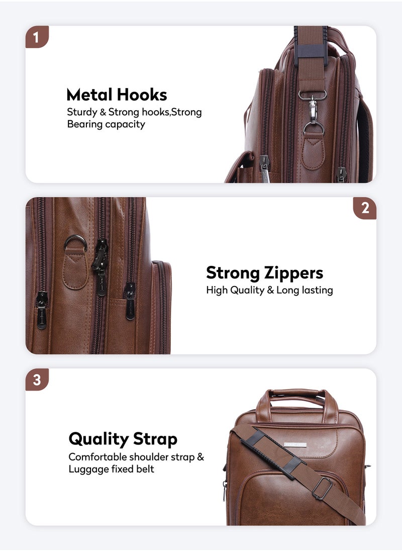 PARAJOHN - Vertical Slipcase Secure Business Professional Multi-Purpose Travel Laptop Bag with Hideaway Handles Cross Shoulder Strap Protective Padding  / Office Bag /  Backpack - Image 1