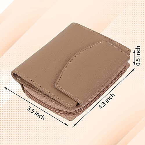 SAMTROH Women's PU Leather Zipper Coin Pocket Wallet | 3 Card Slots, 1 ID Slot, 2 Currency Compartments, Secret Pocket & Zipper Coin Holder | Compact Stylish Wallet for Women and Girls (Beige) - Image 4