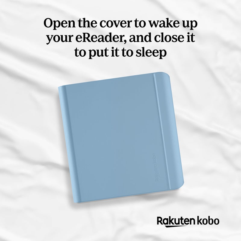 Kobo Libra Colour SleepCover Case | Dusk Blue Stylus Notebook | Sleep/Wake Technology | Built-in 2-Way Stand | Vegan Leather | Compatible with 7â€ Kobo Libra Colour eReader - Image 5