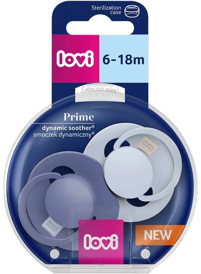 LOVI Prime Silicone Dynamic Soother 6-18m Baby Blue/Blue x2 - Image 3