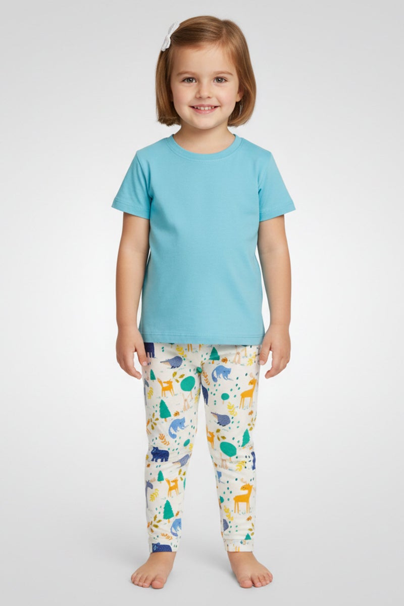 Hamleys Toddlers Girl 2 Pieces Graphic Print Legginggs, Multicolor - Image 1