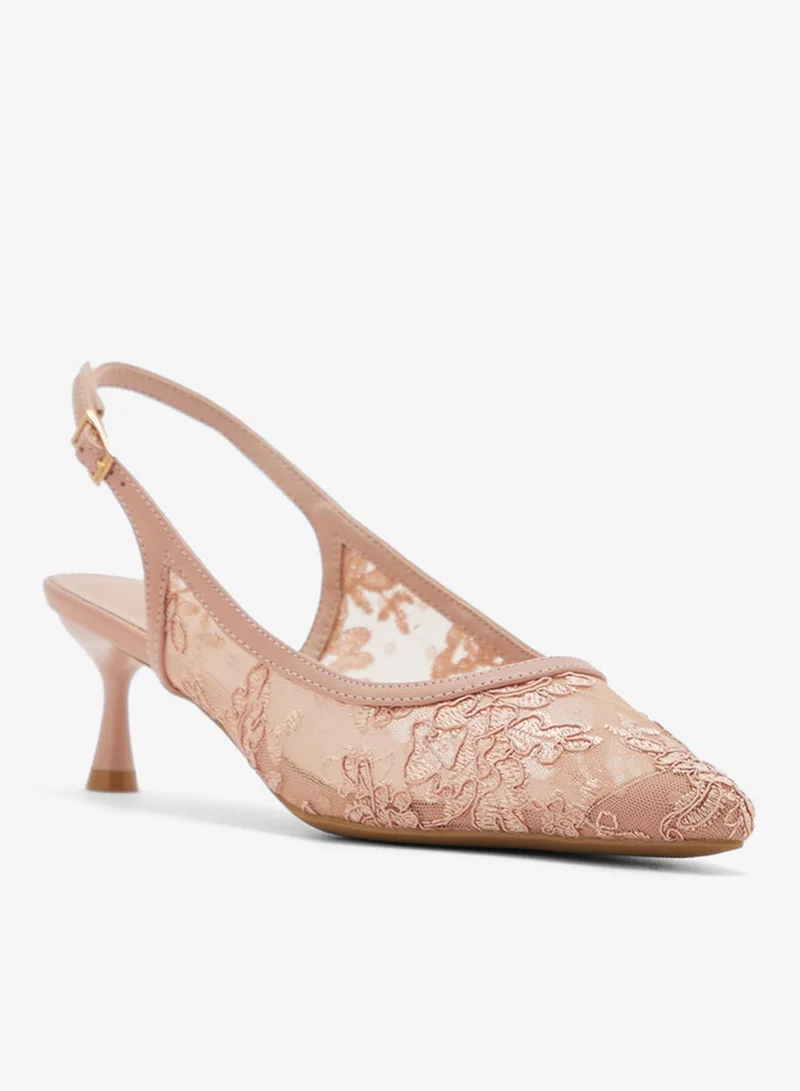 ELLA Floral Lace Embroidered Sling Back Pump