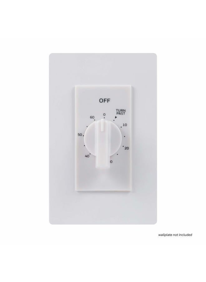 UltraPro 60-Minute In-Wall Spring Wound Countdown Timer Switch, Mechanical Timer for Lights, Bathroom & Exhaust Fans, No Neutral Wire Required, White, 41081 - Image 1
