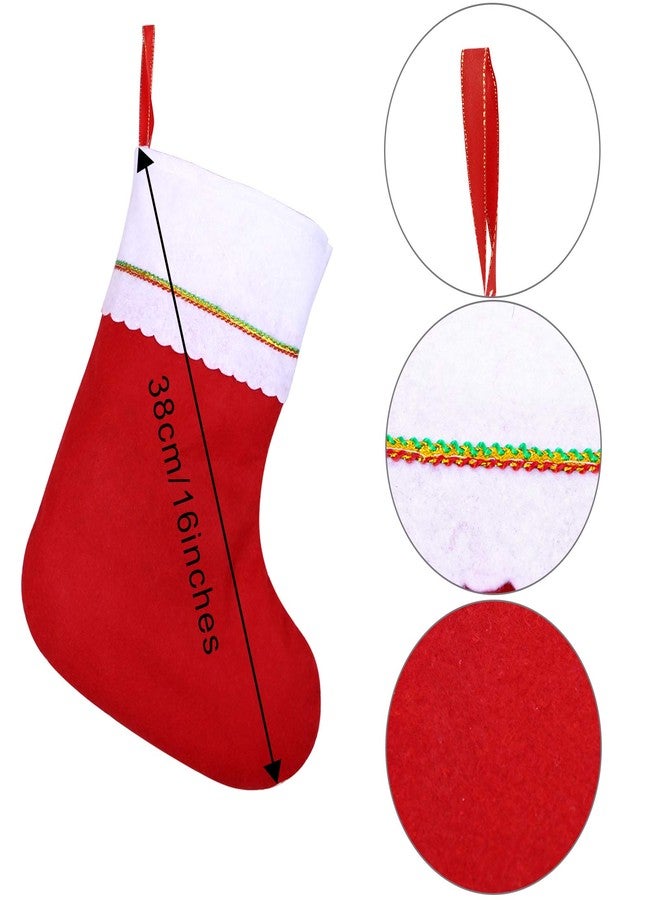 Cooraby 16 Pack Red Felt Christmas Stockings 15 Inches Xmas Fireplace Hanging Stockings Holiday Decorations Stockings for Christmas Decorations - Image 2