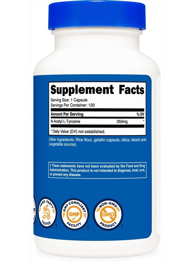 Nutricost N-Acetyl L-Tyrosine (NALT) 350mg, 120 Capsules - Gluten Free, Non-GMO - Image 5