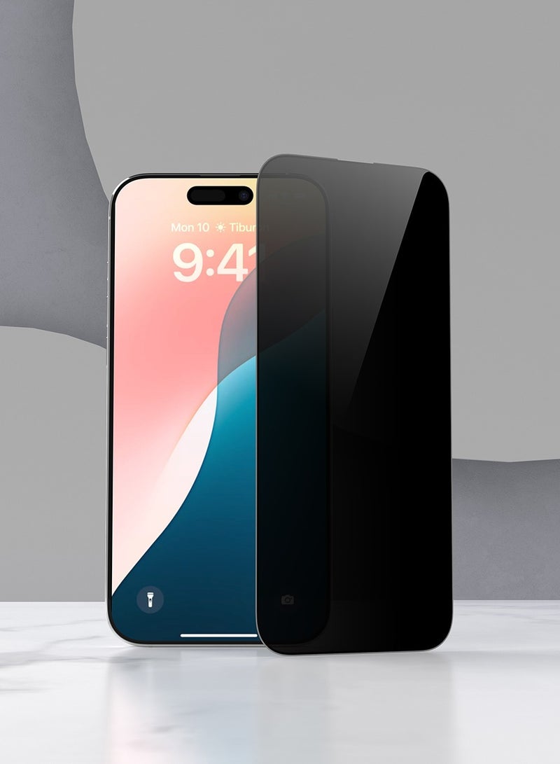 ديفيا حماية شاشة  ايفون 15برولقافه من ديفيا يضمن لك حماية الشاشة من الخدوش والصدمات مع الحفاظ على الخصوصية ذات الحافة الناعمة والزجاج المقسّى مرتين - Image 2
