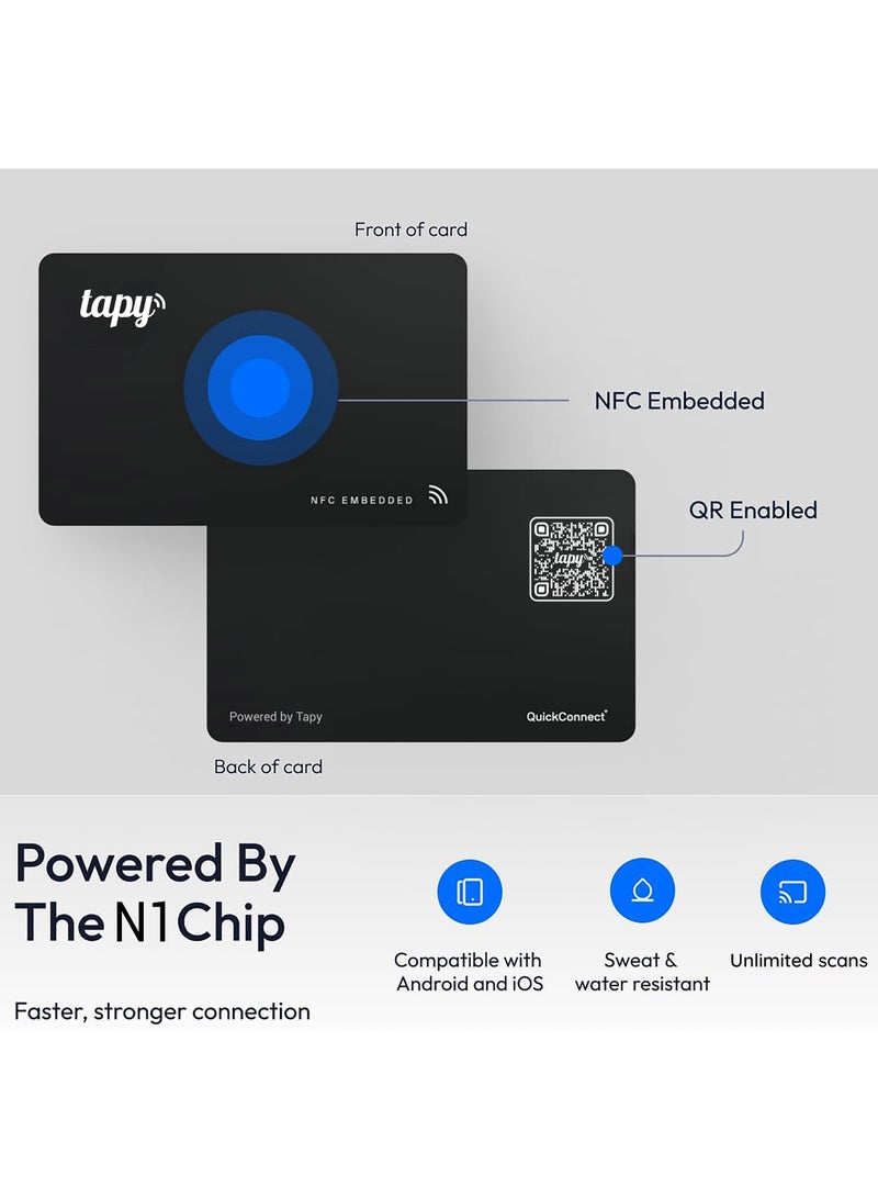 Tapy NFC Digital Business Card Premium walnut wood Smart Card Instant Networking Contactless Technology iOS and Android Compatible Powered by Microsoft - Image 4