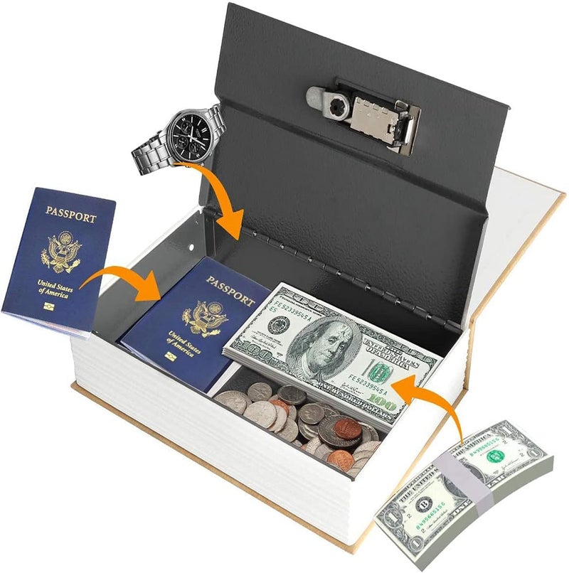 NETXE Locker Jewellery Home Safe Dictionary Hidden Secret Book Safe Vault 2 Keys Jewelry Money Cash Box for Office Home (Small- 18 * 11.5 * 5.5 cm) (Route - Key Lock) - Image 2