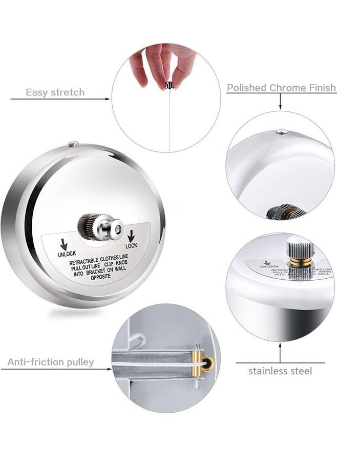 BOUND MOAT Clothes Dryer With Adjustable Rope String Retractable Clothesline Heavy Duty Clothes Line Clothes Hanging Dryer Rope String Laundry Clothing Line for Bathroom Hotels  - Image 3