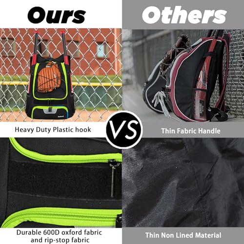 Goloni | Baseball Backpack Bag For Adult and Youth Baseball & Softball Equipment Bags Bat bag | shoes compartment & Fence Hook - Image 4