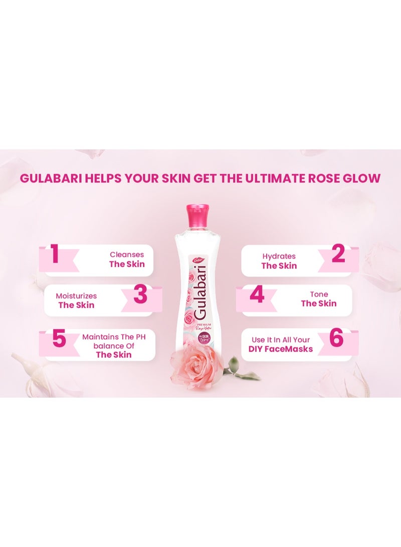 Dabur Gulabari Premium Rose Water with No Paraben for Cleansing and Toning, 250ml - Image 2