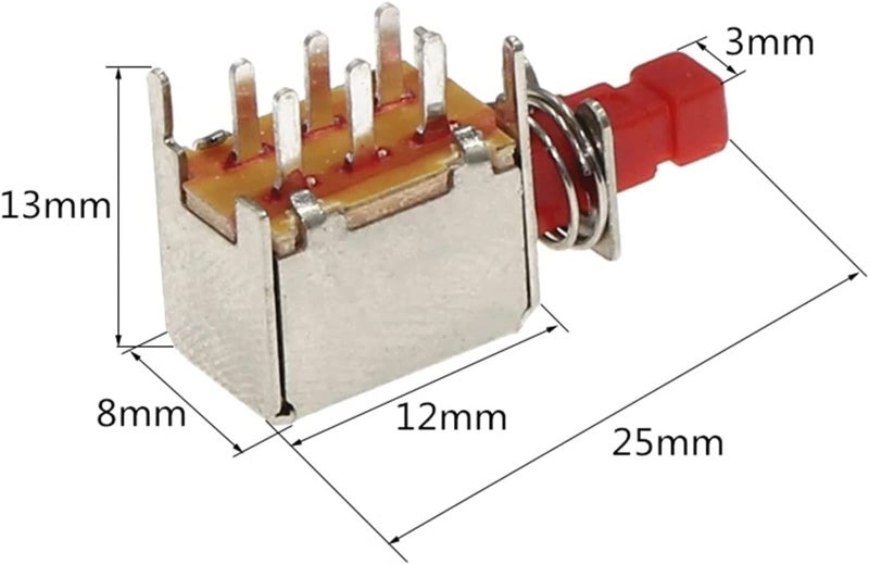 Micro Switch 100PCS Self Locking Red Key Switch PS 22F03 6 Pins A03 100set - Image 4