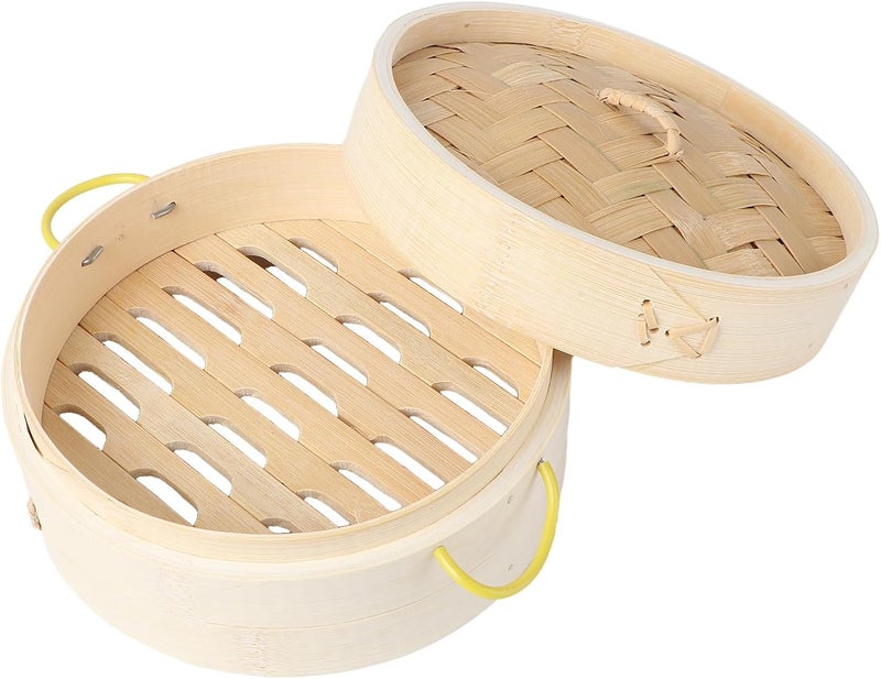 Multi-use well-engineered build SEWACC Steamer Basket 18cm with Handles, round Food Steamer for Dumplings and Buns, 2pcs Kitchen Cookware Set for Home Dim Sum Cooking Precision polished solid material - Image 1