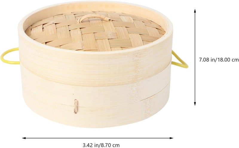 Multi-use well-engineered build SEWACC Steamer Basket 18cm with Handles, round Food Steamer for Dumplings and Buns, 2pcs Kitchen Cookware Set for Home Dim Sum Cooking Precision polished solid material - Image 2