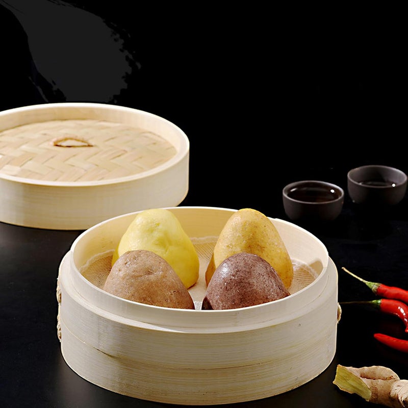 Multi-use well-engineered build SEWACC Steamer Basket 18cm with Handles, round Food Steamer for Dumplings and Buns, 2pcs Kitchen Cookware Set for Home Dim Sum Cooking Precision polished solid material - Image 4