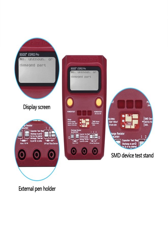 BSIDE ESR02 PRO Digital Transistor SMD Components Tester Diode Triode Capacitance Inductance Multimeter ESR Meter - Image 2