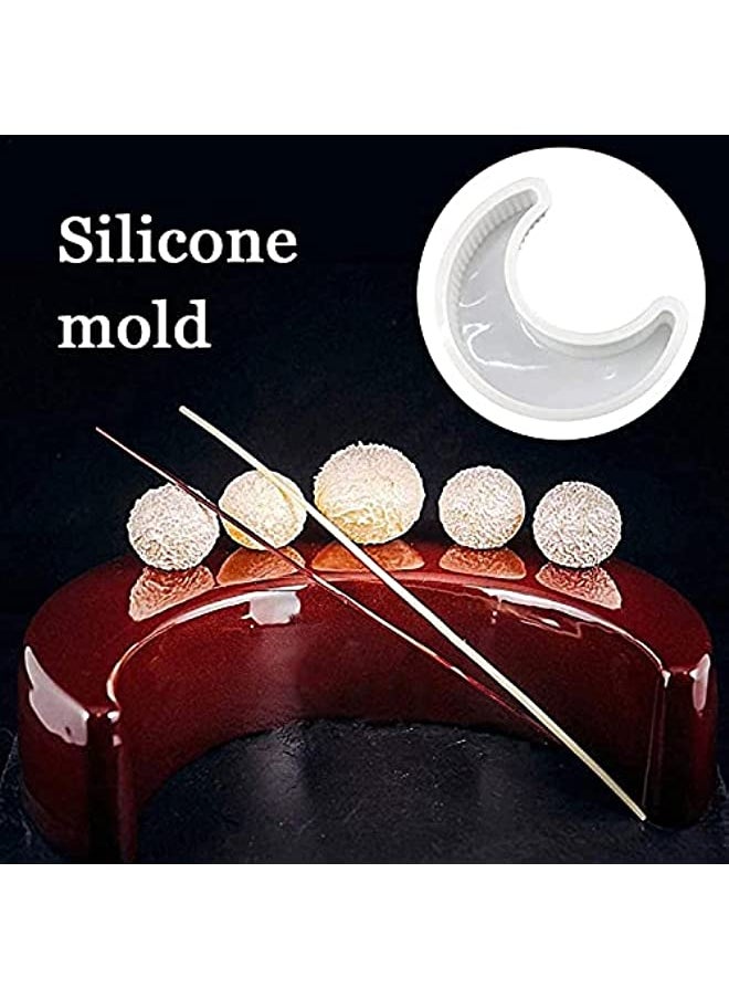 BGM - 3D Moon Shape Silicone Cake Mold, Eid Mubarak Ramadan Cake Mold, Crescent Mousse Cake Bread Mould For Kitchen Baking - Image 1